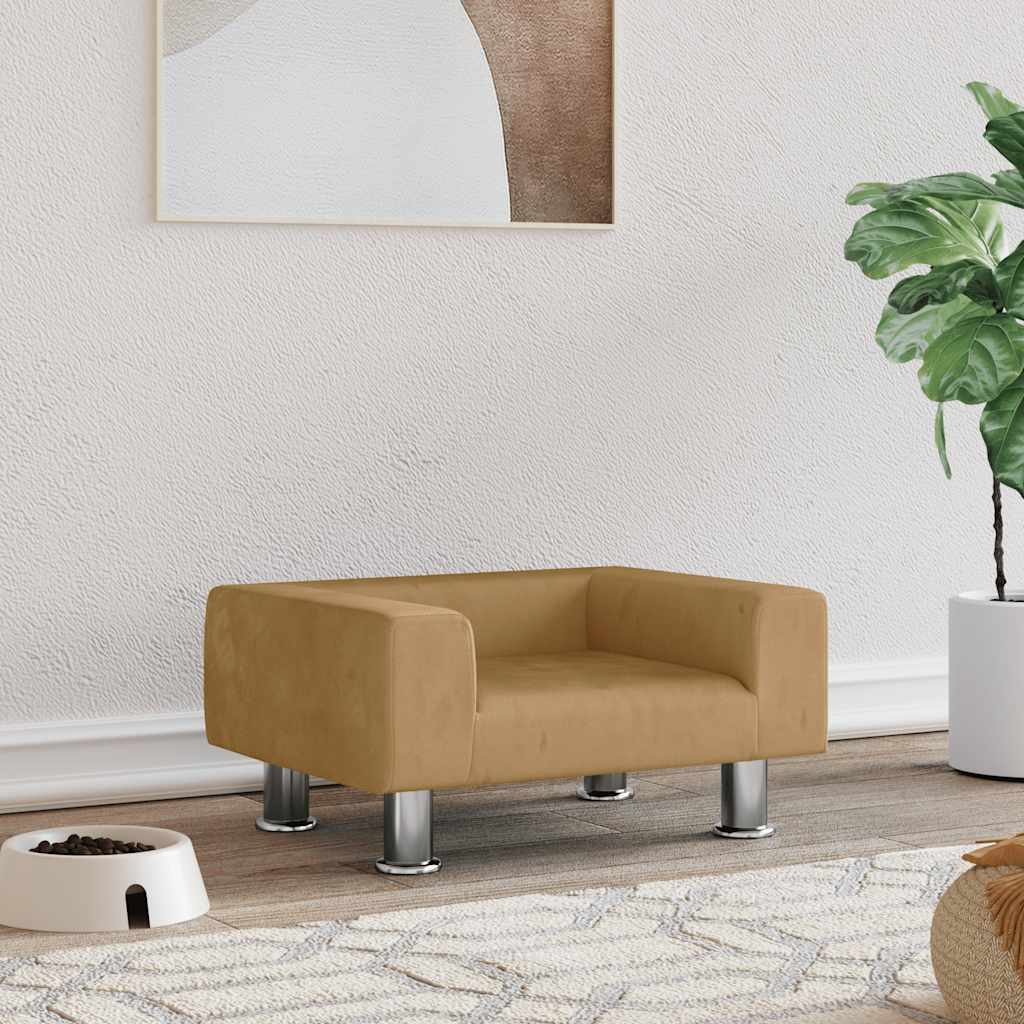 Κρεβάτι Σκύλου Καφέ 50 x 40 x 26,5 εκ. Βελούδινο - Pakobazaar