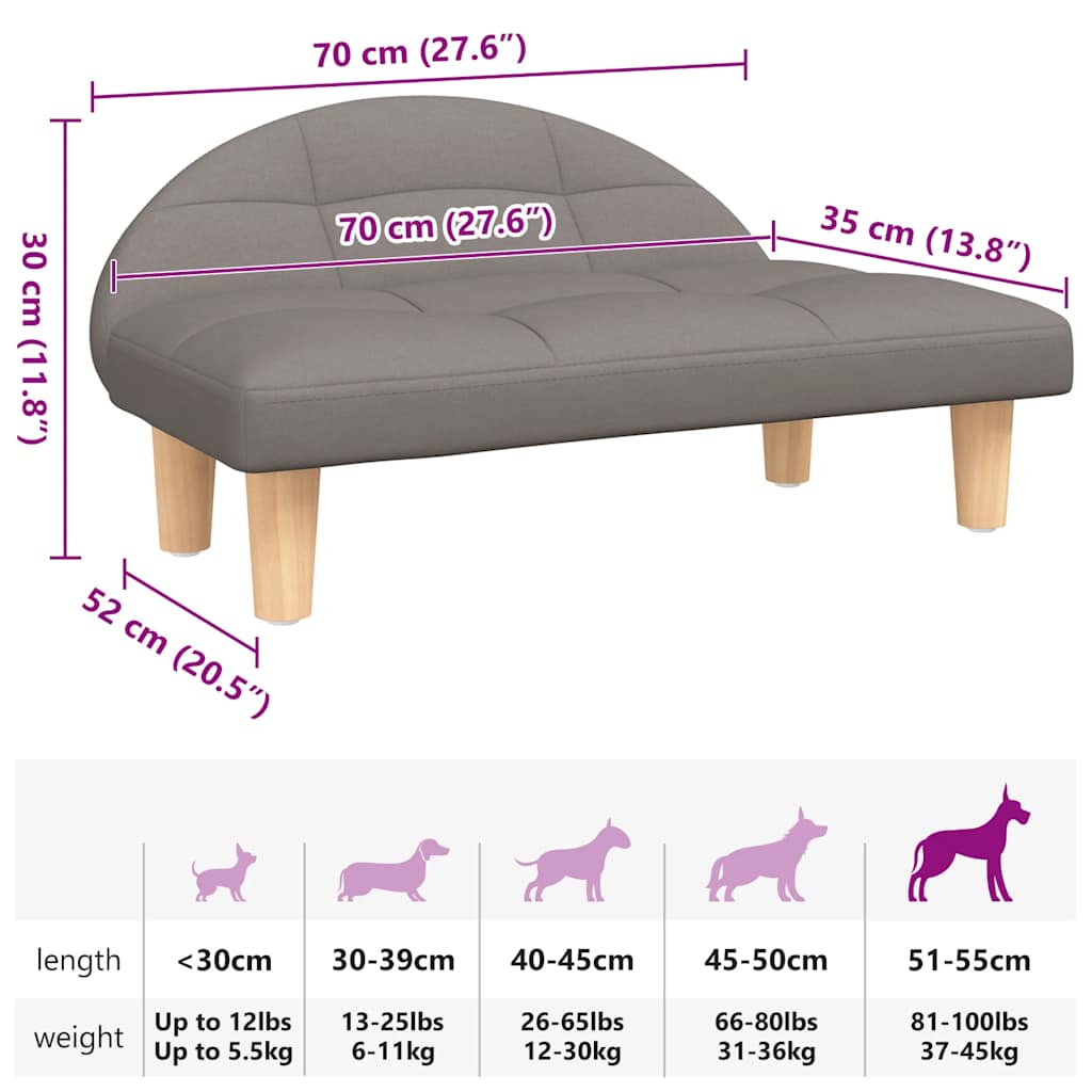 Κρεβάτι Σκύλου Taupe 70 x 52 x 30 εκ. Υφασμάτινο - PAKOBAZAAR