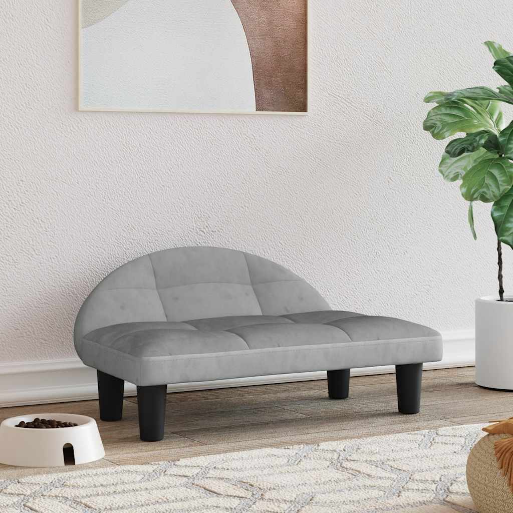 Κρεβάτι Σκύλου Ανοιχτό Γκρι 70 x 52 x 30 εκ. Βελούδινο - PAKOBAZAAR