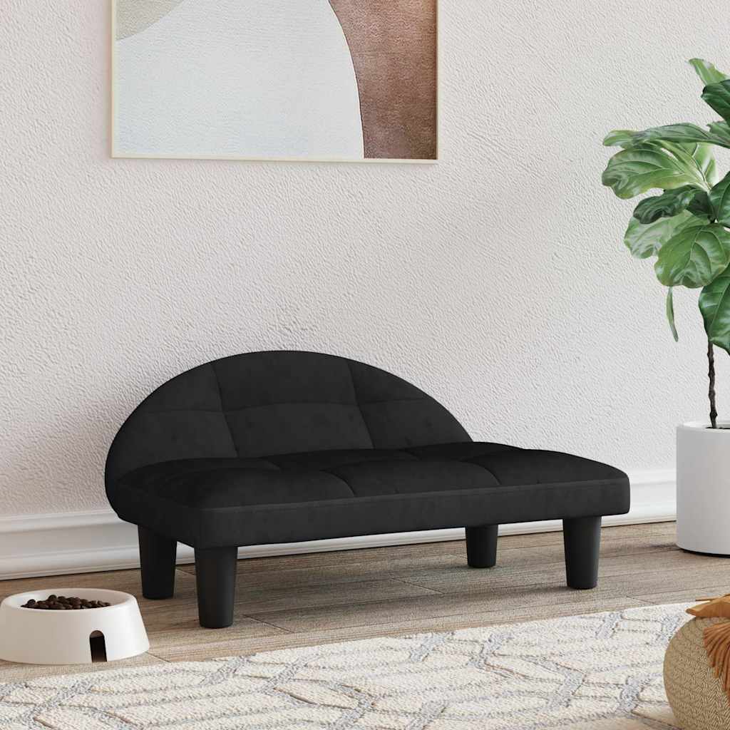 Κρεβάτι Σκύλου Μαύρο 70 x 52 x 30 εκ. Βελούδινο - PAKOBAZAAR
