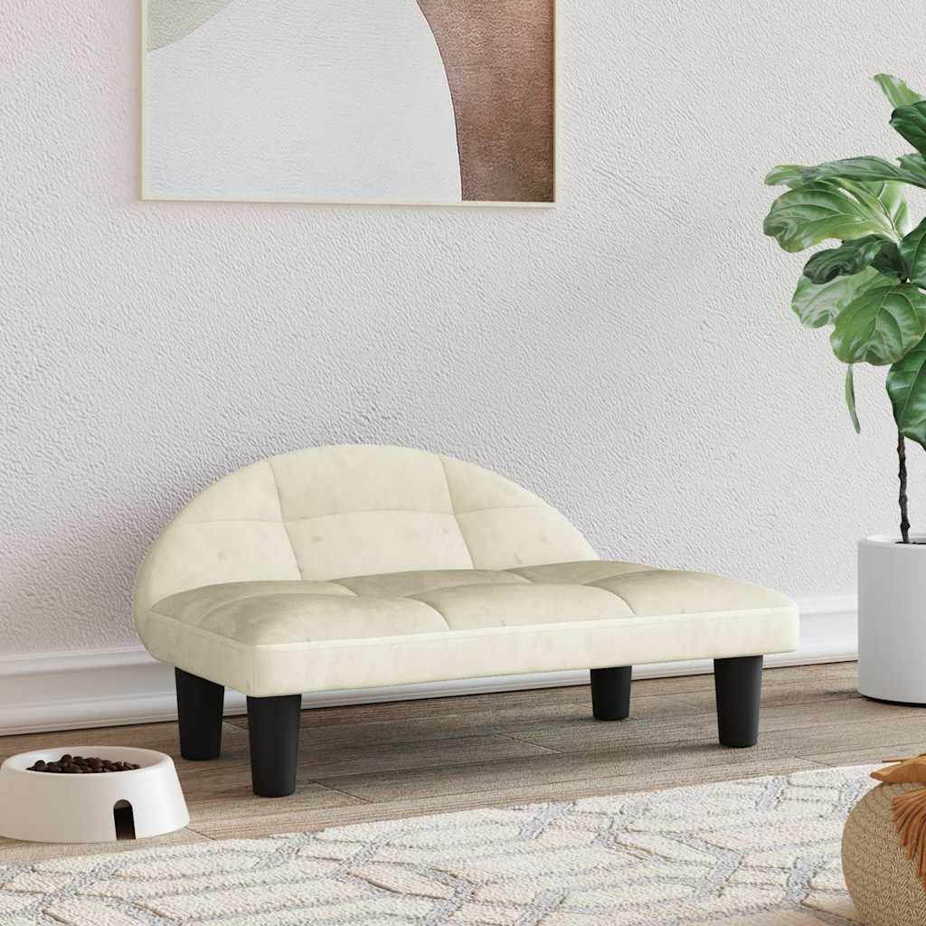 Κρεβάτι Σκύλου Κρεμ 70x52x30 εκ. Βελούδινο - PAKOBAZAAR
