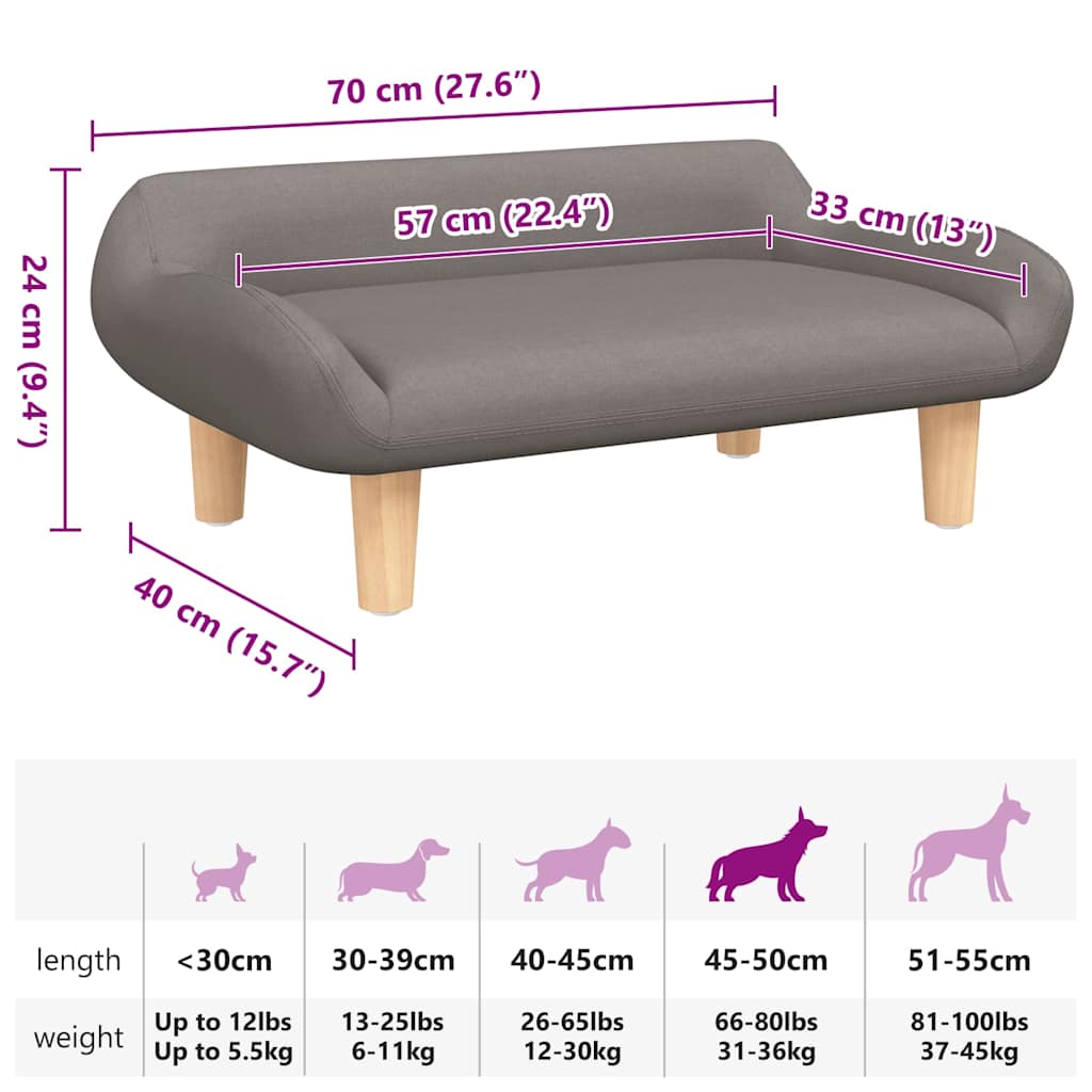 Κρεβάτι Σκύλου Taupe 70 x 40 x 24 εκ. Υφασμάτινο - PAKOBAZAAR