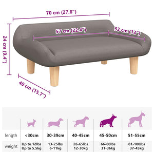 Κρεβάτι Σκύλου Taupe 70 x 40 x 24 εκ. Υφασμάτινο - PAKOBAZAAR