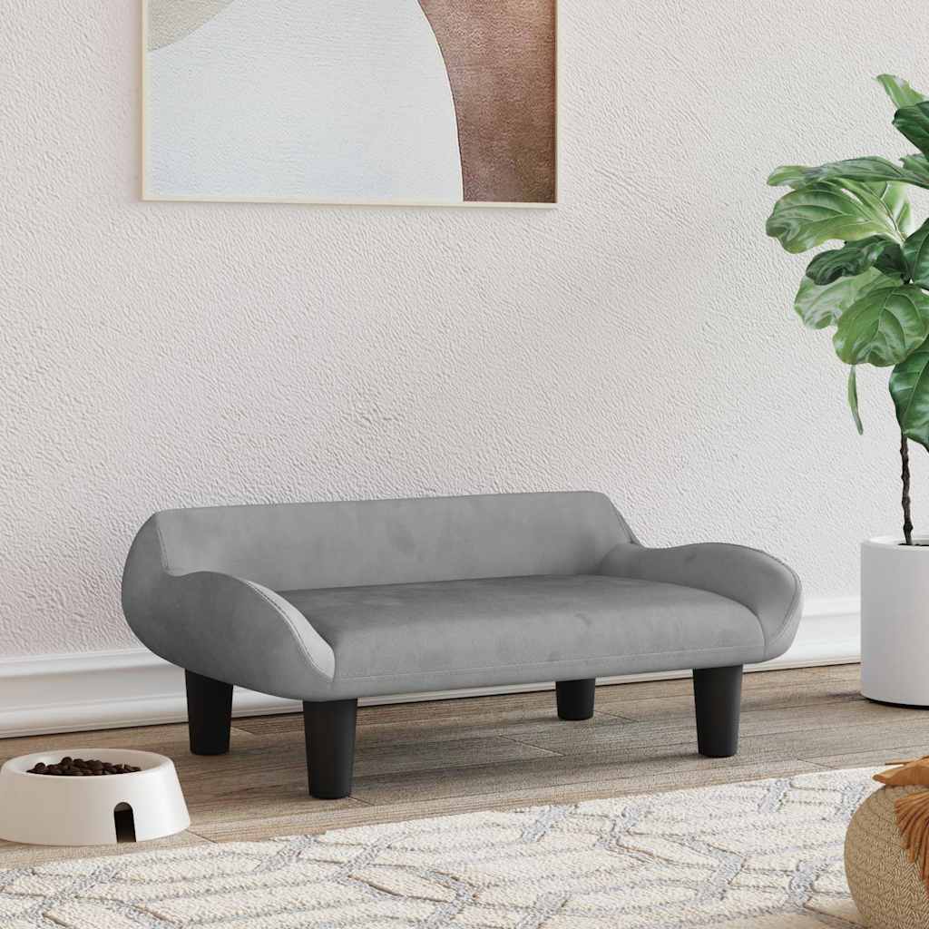 Κρεβάτι Σκύλου Ανοιχτό Γκρι 70 x 40 x 24 εκ. Βελούδινο - PAKOBAZAAR