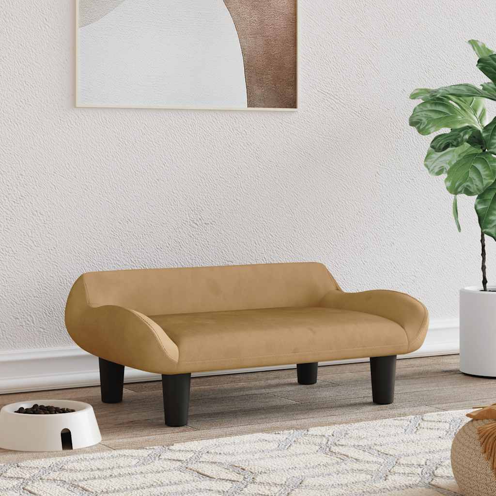 Κρεβάτι Σκύλου Καφέ 70 x 40 x 24 εκ. Βελούδινο - PAKOBAZAAR