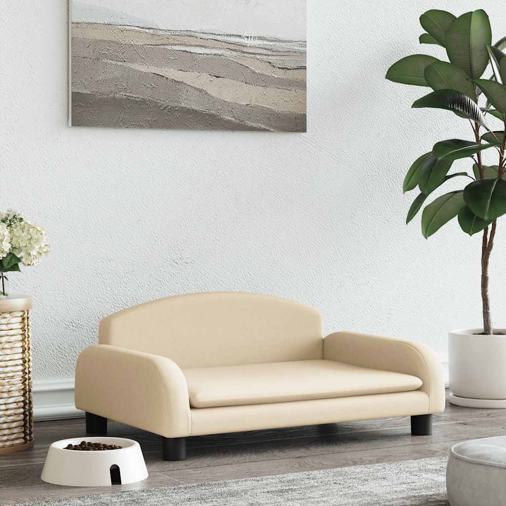 Κρεβάτι Σκύλου Κρεμ 70 x 45 x 30 εκ. Υφασμάτινο - PAKOBAZAAR