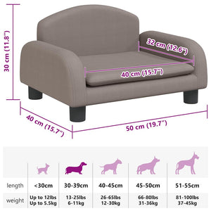 Κρεβάτι Σκύλου Taupe 50 x 40 x 30 εκ. Υφασμάτινο - PAKOBAZAAR