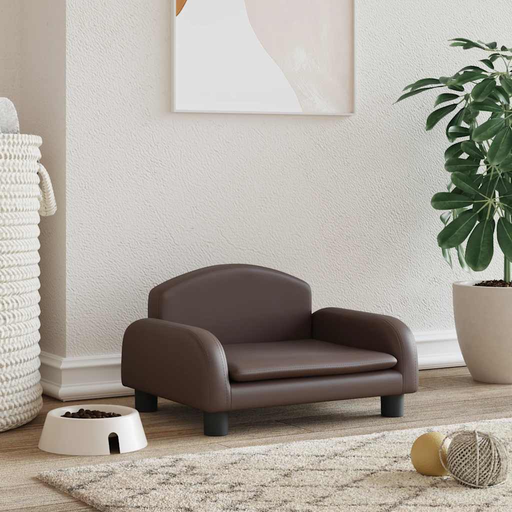 Κρεβάτι Σκύλου Καφέ 50x40x30 εκ. από Συνθετικό Δέρμα - PAKOBAZAAR