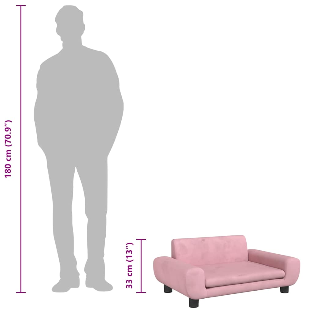 Κρεβάτι Σκύλου Ροζ 70 x 45 x 33 εκ. Βελούδινο - PAKOBAZAAR