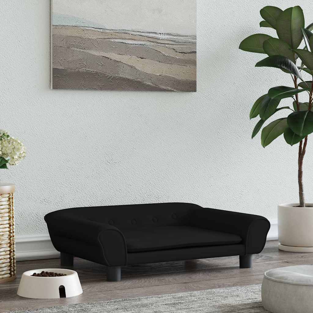 Κρεβάτι Σκύλου Μαύρο 70 x 48 x 22 εκ. Βελούδινο - PAKOBAZAAR