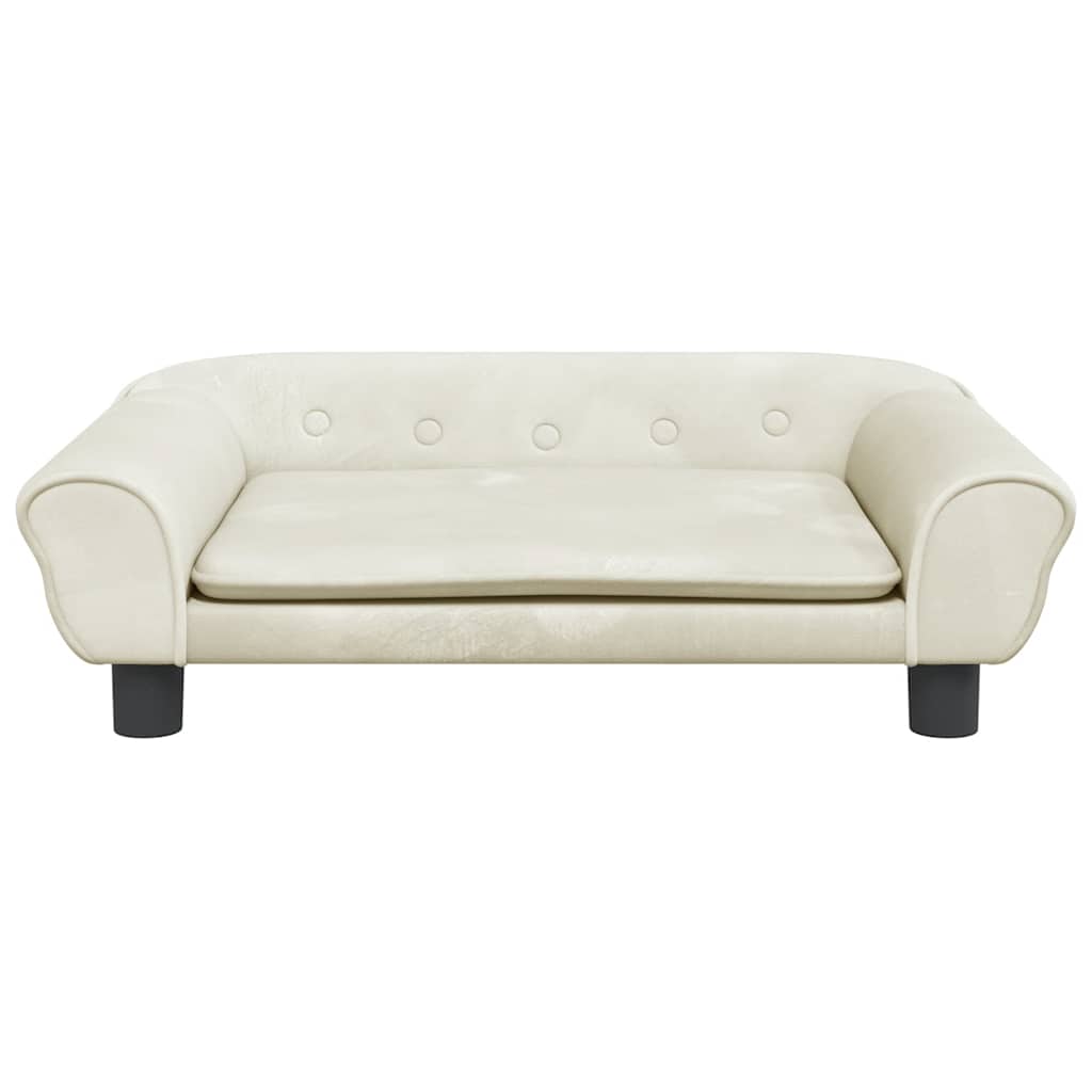 Κρεβάτι Σκύλου Κρεμ 70 x 48 x 22 εκ. Βελούδινο - PAKOBAZAAR