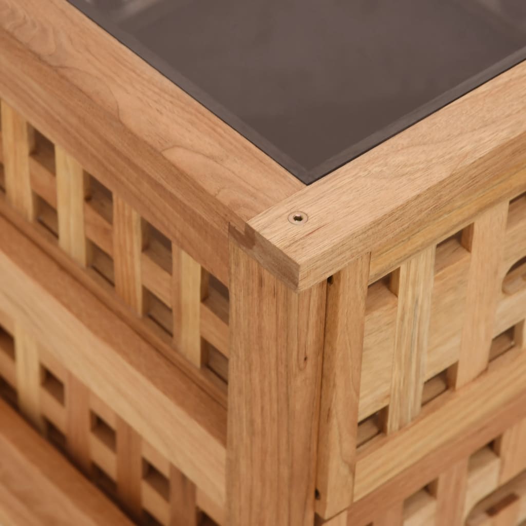 Κομοδίνο 34 x 34 x 34 εκ. από Μασίφ Ξύλο Καρυδιάς