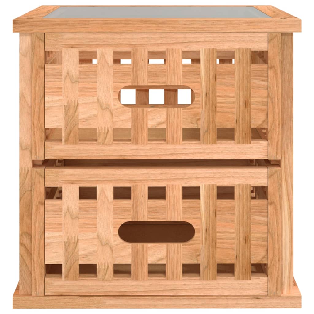 Κομοδίνα 2 τεμ. 34 x 34 x 34 εκ. από Μασίφ Ξύλο Καρυδιάς
