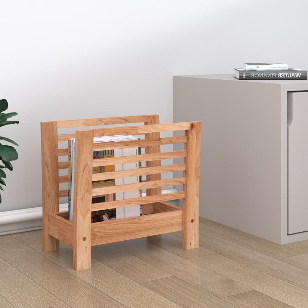 vidaX Ράφι για Περιοδικά 40x26,5x38,5 εκ. Μασίφ Ξύλο Καρυδιάς