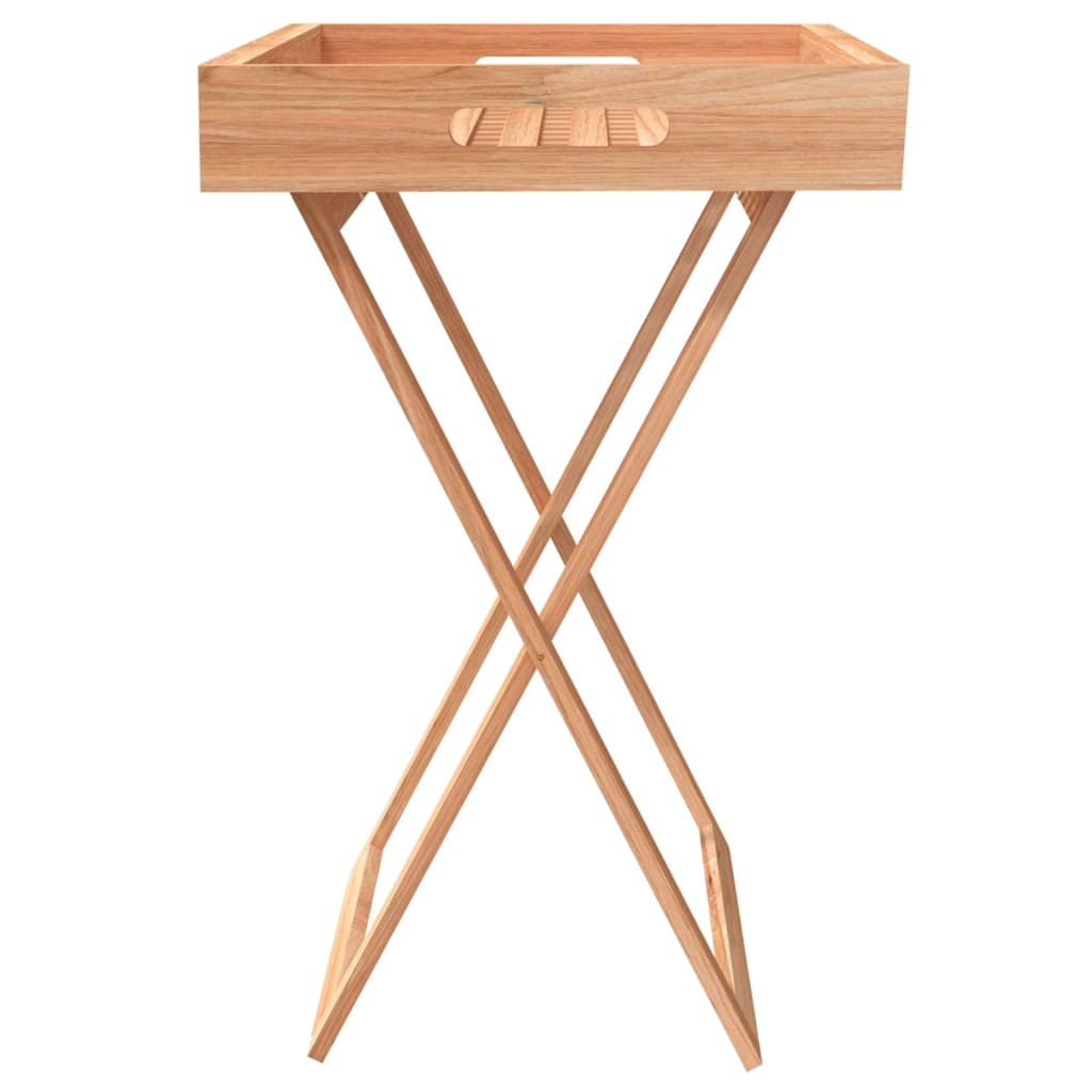 Τραπέζι Δίσκος Πτυσσόμενο 52x36x56,5 εκ. Μασίφ Ξύλο Καρυδιάς