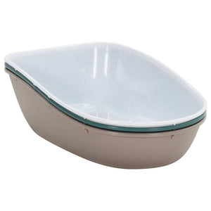 Τουαλέτα Γάτας με Καπάκι Λευκή/Καφέ 58,5x39,5x43 εκ. Πολυπροπ.