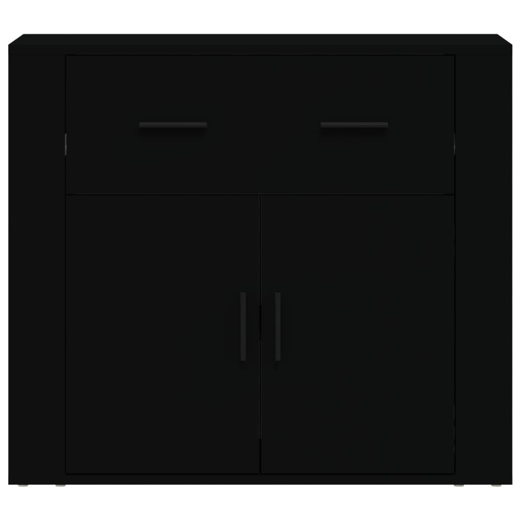 Συρταριέρα Μαύρη 80 x 33 x 70 εκ. από Επεξεργασμένο Ξύλο