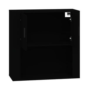 Ντουλάπι Τοίχου Μαύρο 80x33x80 εκ. Επεξεργασμένο Ξύλο - Pakobazaar