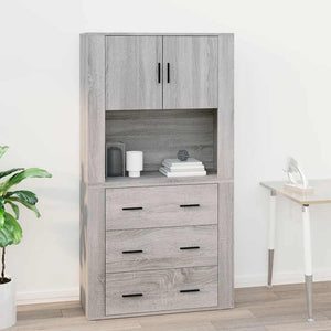 Ντουλάπι Τοίχου Γκρι Sonoma 80x33x80 εκ. Επεξεργασμένο Ξύλο - Pakobazaar