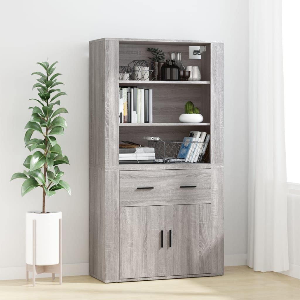 Ντουλάπι Τοίχου Γκρι Sonoma 80x33x80 εκ. Επεξεργασμένο Ξύλο - Pakobazaar