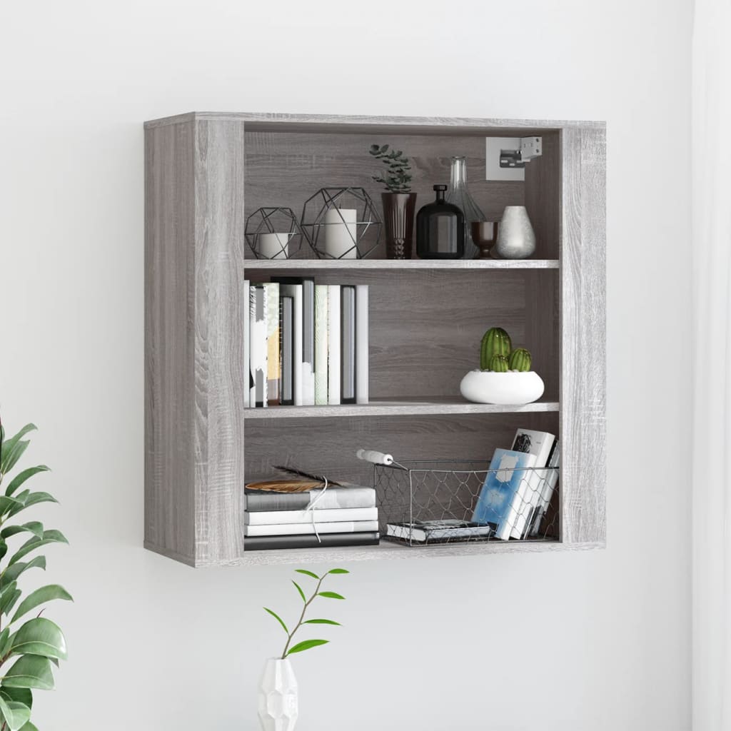 Ντουλάπι Τοίχου Γκρι Sonoma 80x33x80 εκ. Επεξεργασμένο Ξύλο - Pakobazaar