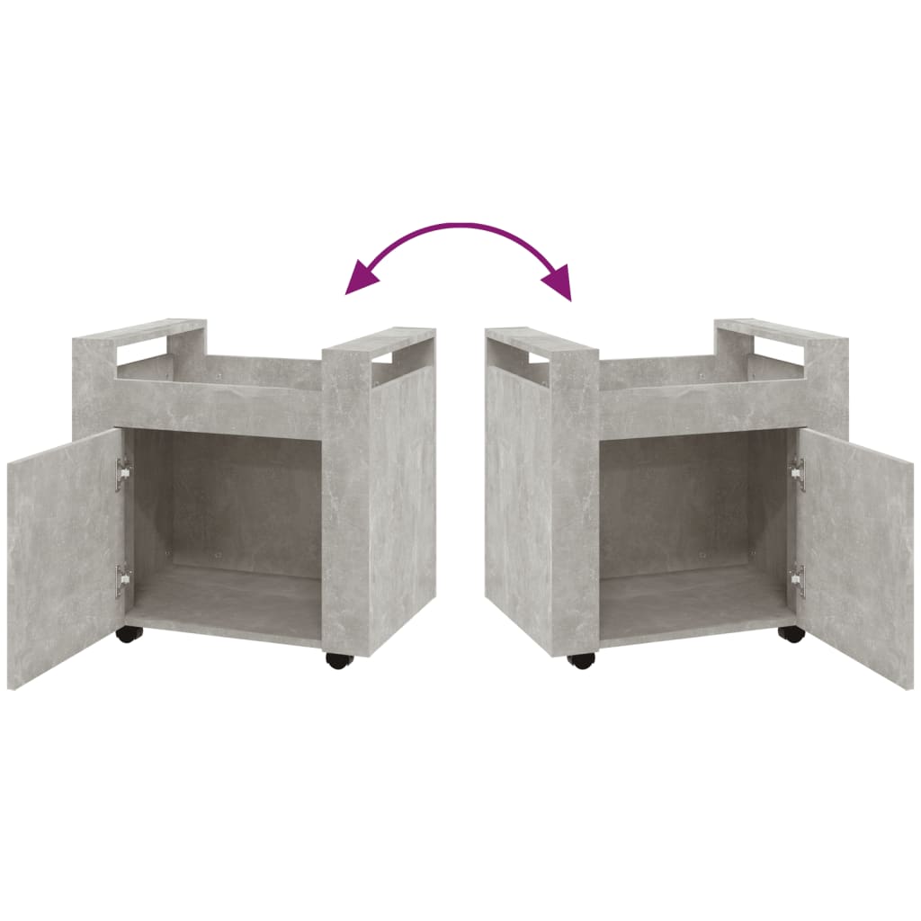 Γραφείο Τρόλεϊ Γκρι Σκυρ. 60x45x60 εκ. από Επεξεργασμένο Ξύλο