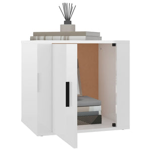 Κομοδίνα 2 τεμ. Γυαλιστερό Λευκό 50x39x47 εκ.
