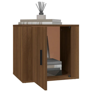 Κομοδίνα 2 τεμ. Καφέ Δρυς 50x39x47 εκ.