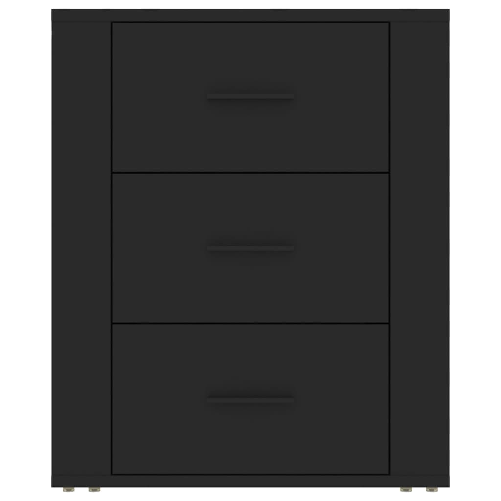 Κομοδίνο Μαύρο 50 x 36 x 60 εκ. από Επεξεργασμένο Ξύλο