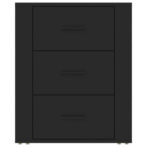Κομοδίνο Μαύρο 50 x 36 x 60 εκ. από Επεξεργασμένο Ξύλο