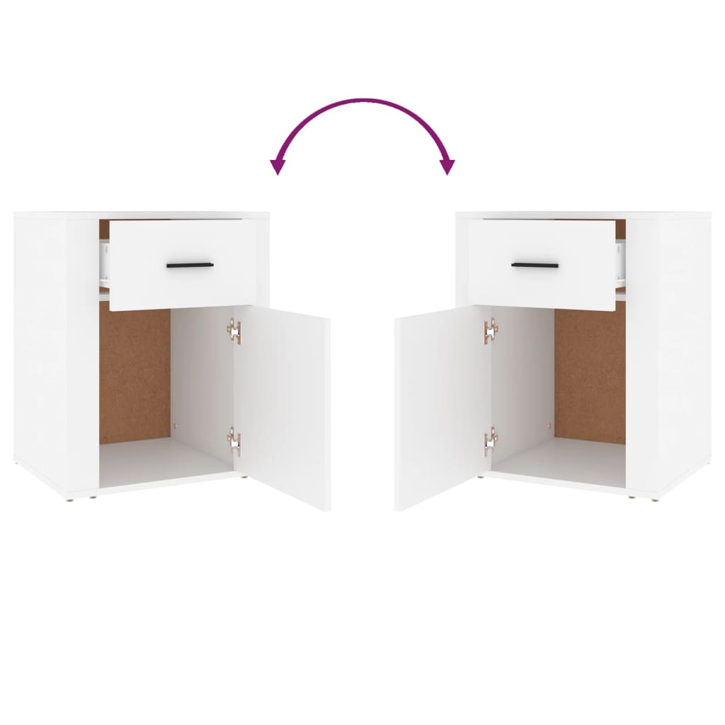 Κομοδίνο Λευκό 50 x 36 x 60 εκ. από Επεξεργασμένο Ξύλο - Pakobazaar