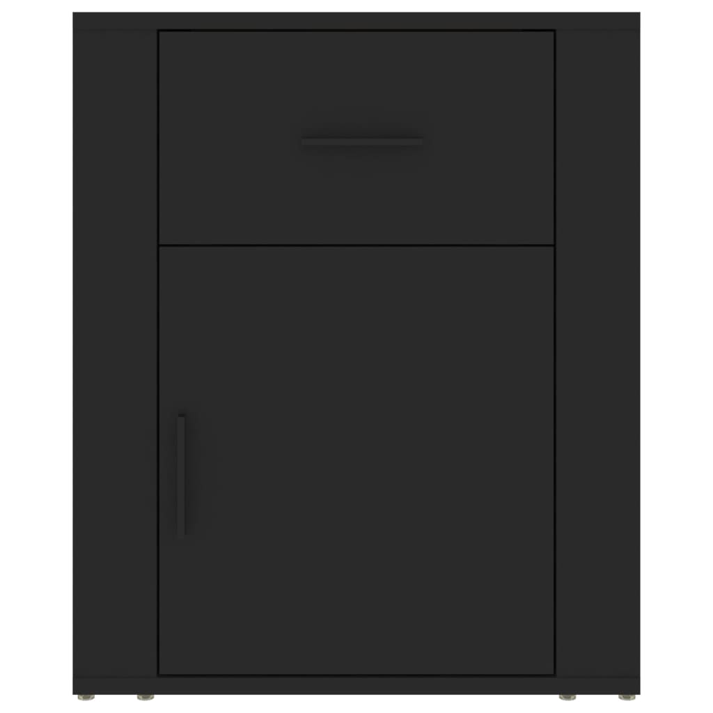 Κομοδίνο Μαύρο 50 x 36 x 60 εκ. από Επεξεργασμένο Ξύλο
