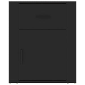 Κομοδίνο Μαύρο 50 x 36 x 60 εκ. από Επεξεργασμένο Ξύλο