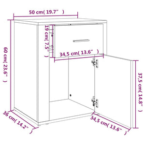 Κομοδίνο Sonoma Δρυς 50x36x60 εκ. από Επεξεργασμένο Ξύλο - Pakobazaar