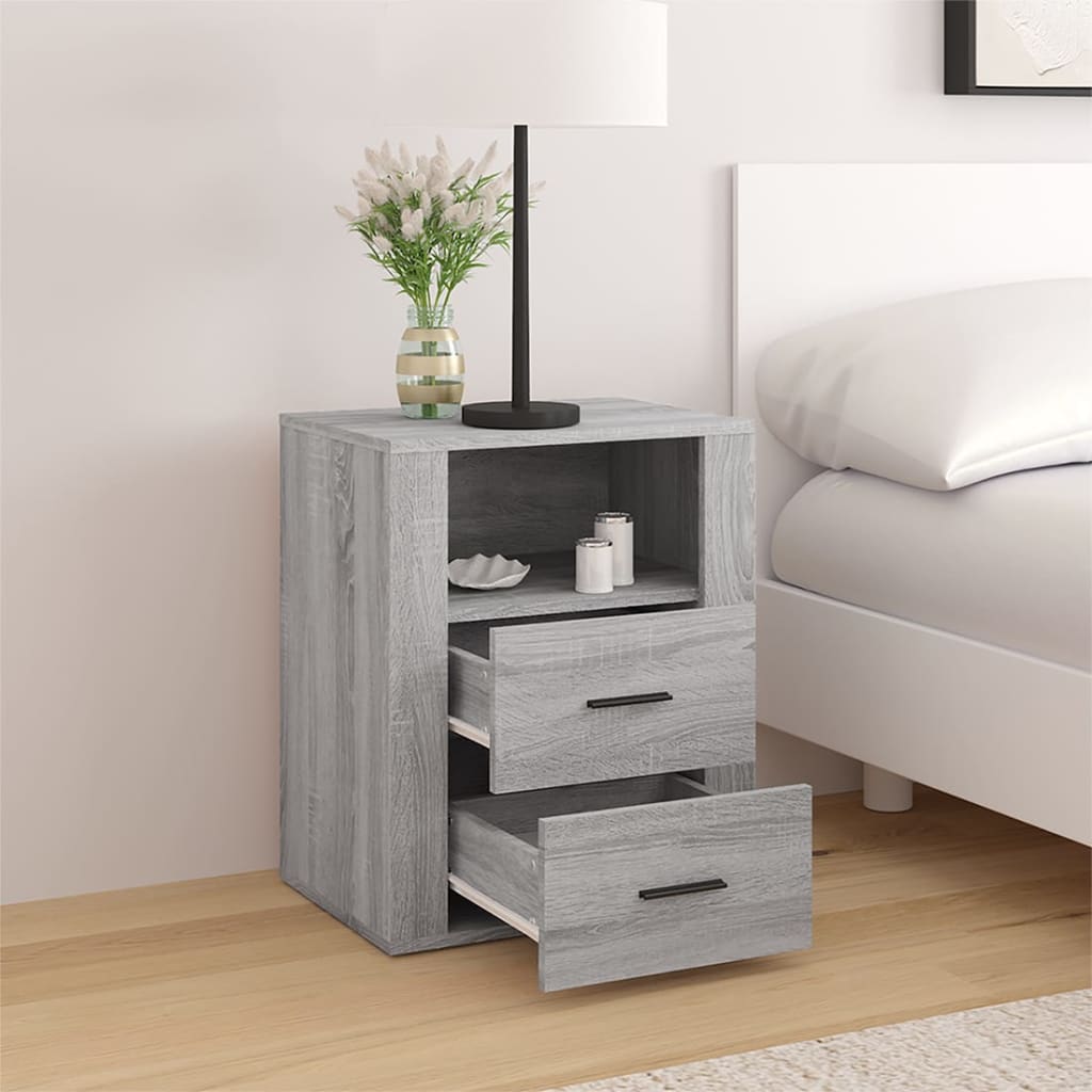 Κομοδίνο Γκρι Sonoma 50x36x60 εκ. από Επεξεργασμένο Ξύλο - Pakobazaar