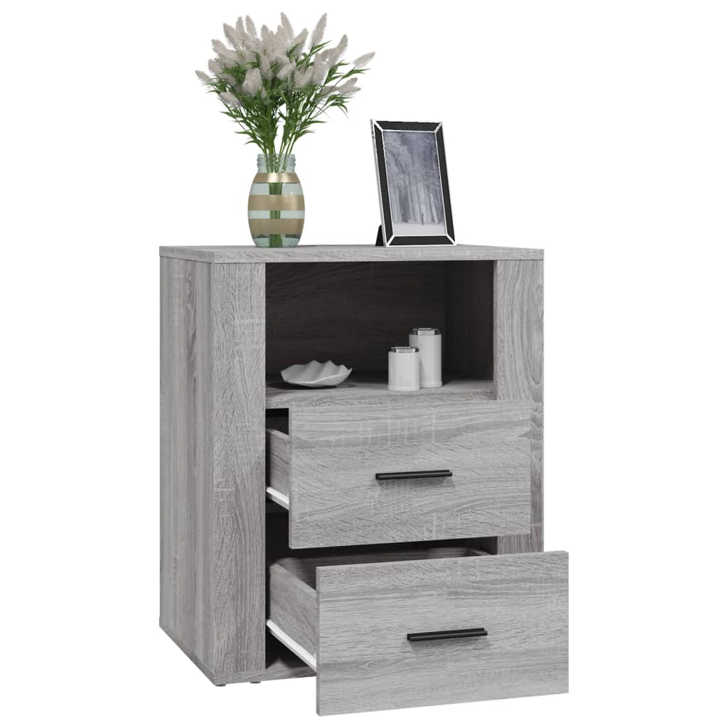 Κομοδίνο Γκρι Sonoma 50x36x60 εκ. από Επεξεργασμένο Ξύλο - Pakobazaar