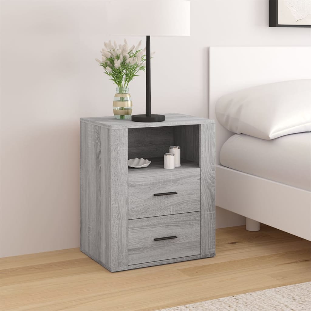 Κομοδίνο Γκρι Sonoma 50x36x60 εκ. από Επεξεργασμένο Ξύλο - Pakobazaar