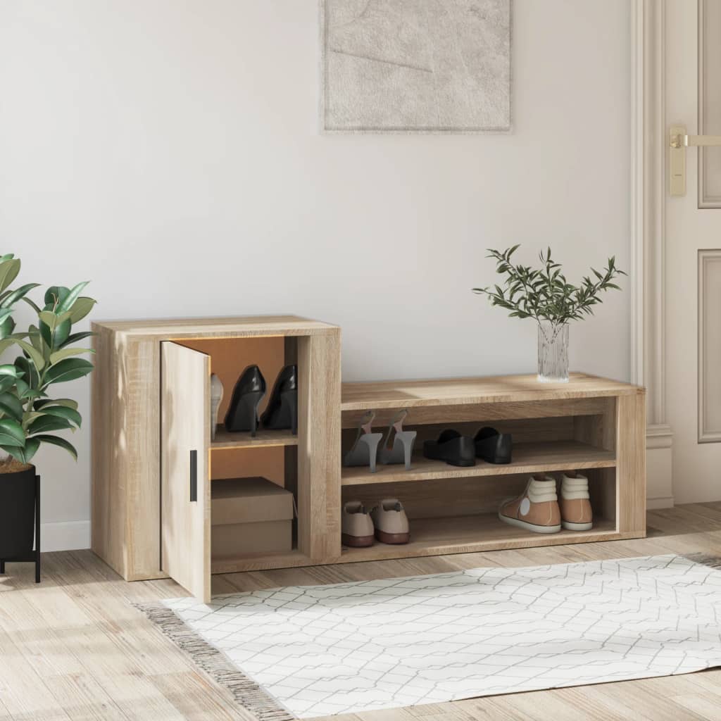 Παπουτσοθήκη Sonoma Δρυς 130x35x54 εκ. από Επεξεργασμένο Ξύλο