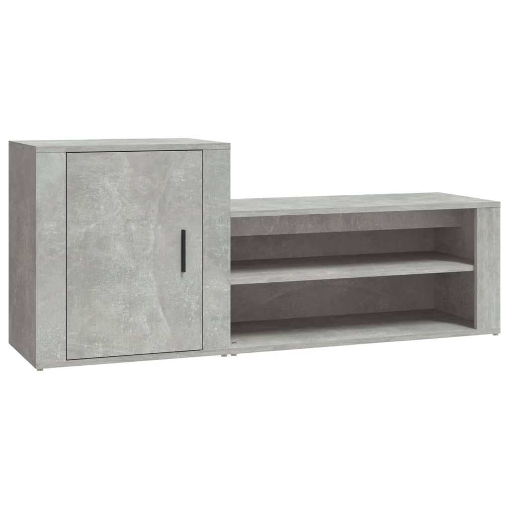Παπουτσοθήκη Γκρι Σκυροδέματος 130x35x54 εκ. Επεξεργασμένο Ξύλο