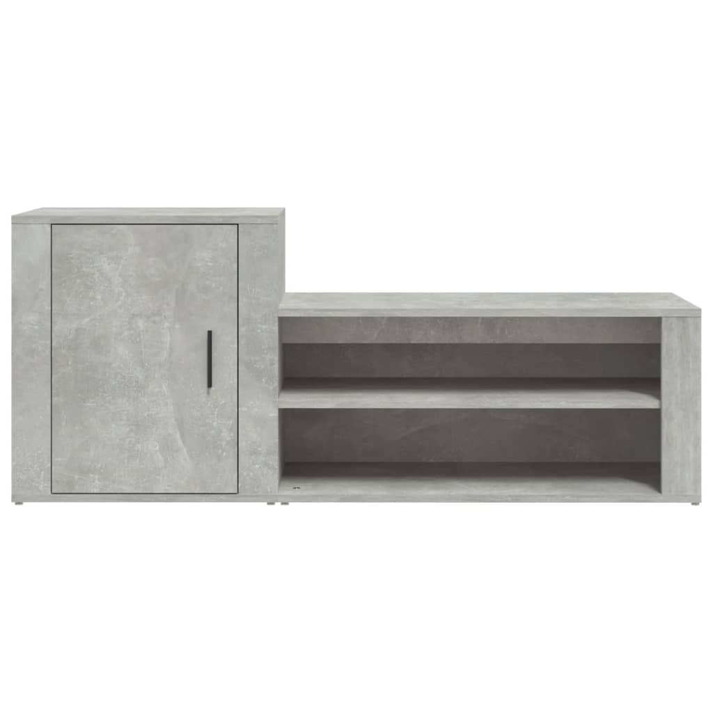 Παπουτσοθήκη Γκρι Σκυροδέματος 130x35x54 εκ. Επεξεργασμένο Ξύλο