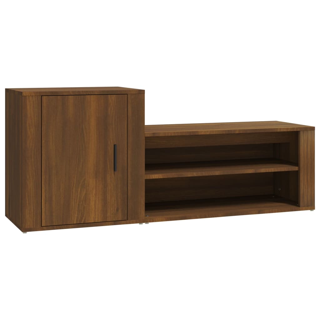 Παπουτσοθήκη Καφέ Δρυς 130x35x54 εκ. από Επεξεργασμένο Ξύλο