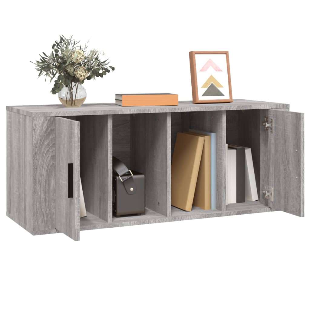 Έπιπλο Τηλεόρασης Γκρι Sonoma 100x35x40 εκ. από Επεξεργ. Ξύλο