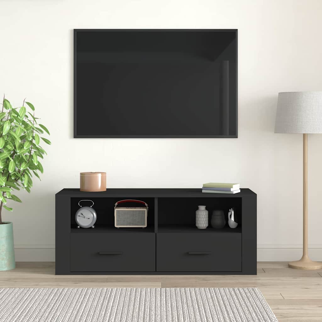 Έπιπλο Τηλεόρασης Μαύρο 100 x 35 x 40 εκ. Επεξ. Ξύλο