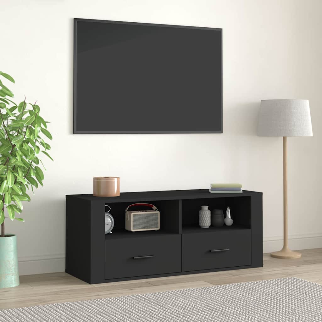 Έπιπλο Τηλεόρασης Μαύρο 100 x 35 x 40 εκ. Επεξ. Ξύλο