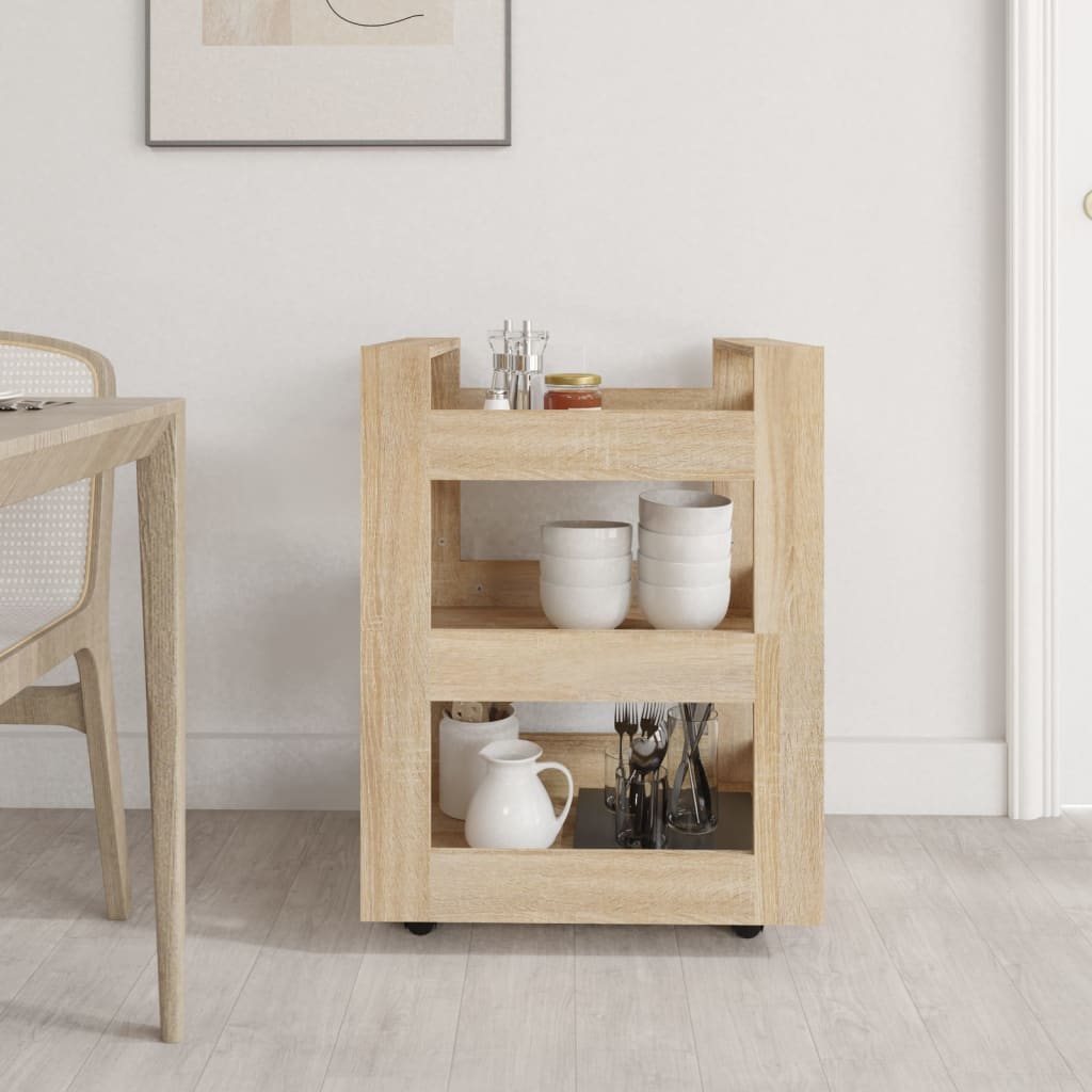 Τρόλεϊ Κουζίνας Sonoma δρυς 60x45x80 εκ. από Επεξεργασμένο Ξύλο
