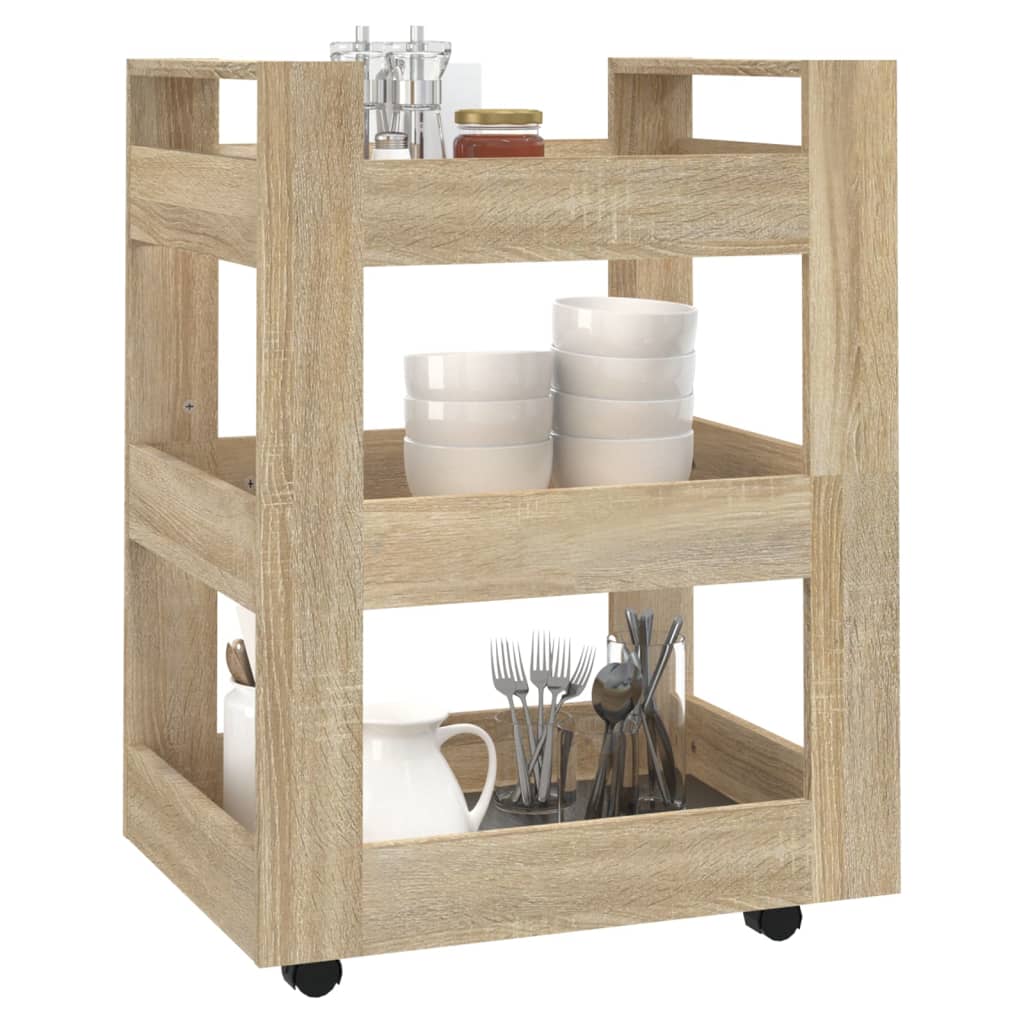 Τρόλεϊ Κουζίνας Sonoma δρυς 60x45x80 εκ. από Επεξεργασμένο Ξύλο