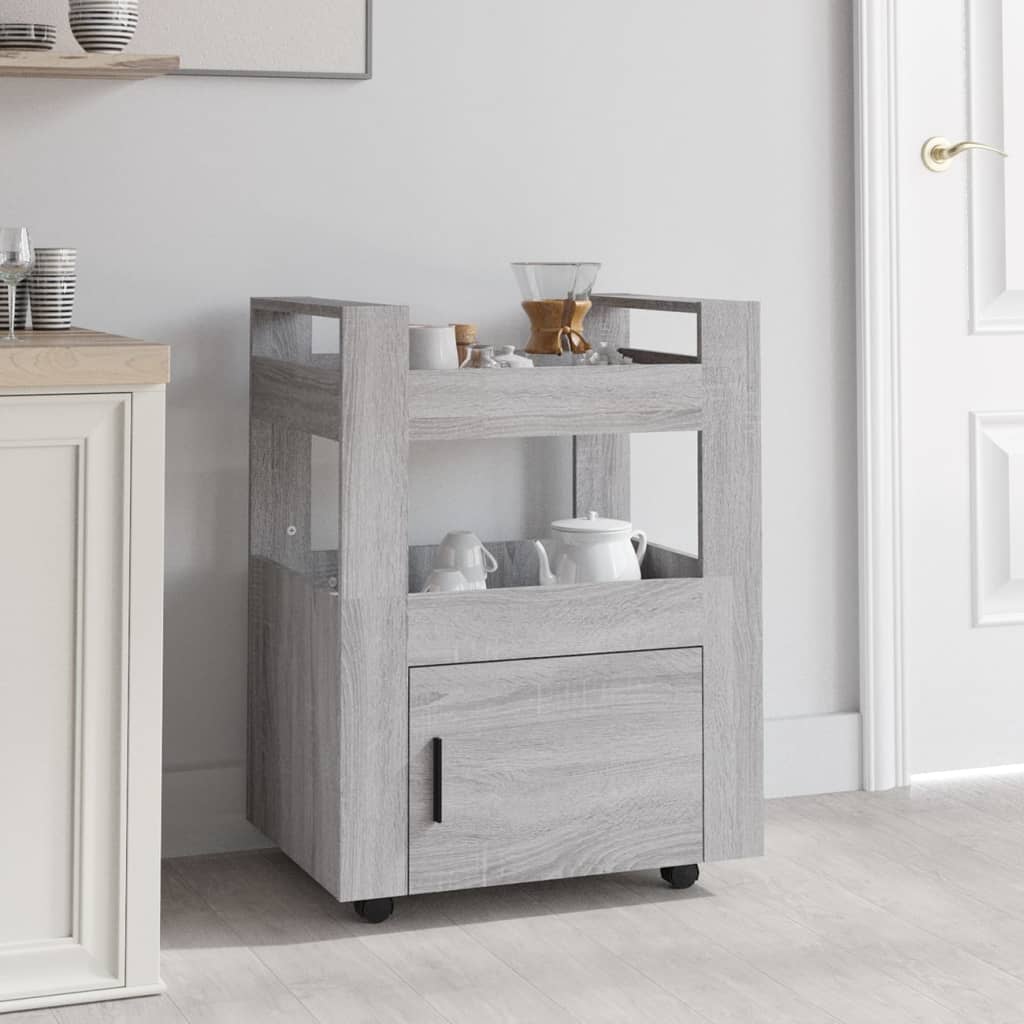 Τρόλεϊ Κουζίνας Sonoma Γκρι 60x45x80 εκ. από Επεξεργασμένο Ξύλο - Pakobazaar