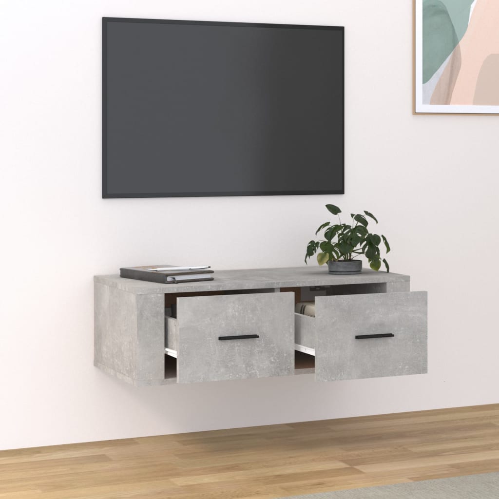 Ντουλάπι Τηλεόρασης Κρεμ. Γκρι Σκυρ. 80x36x25εκ. Επεξ. Ξύλο