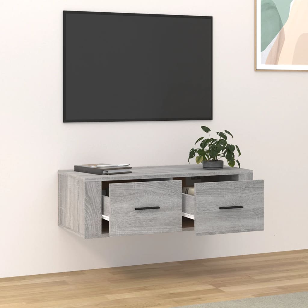 Έπιπλο Τηλεόρασης Κρεμαστό Γκρι Sonoma 80x36x25 εκ. Επεξ. Ξύλο
