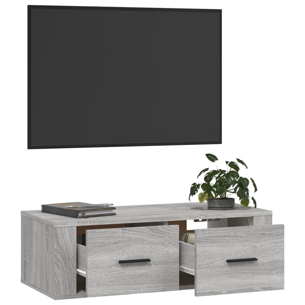 Έπιπλο Τηλεόρασης Κρεμαστό Γκρι Sonoma 80x36x25 εκ. Επεξ. Ξύλο